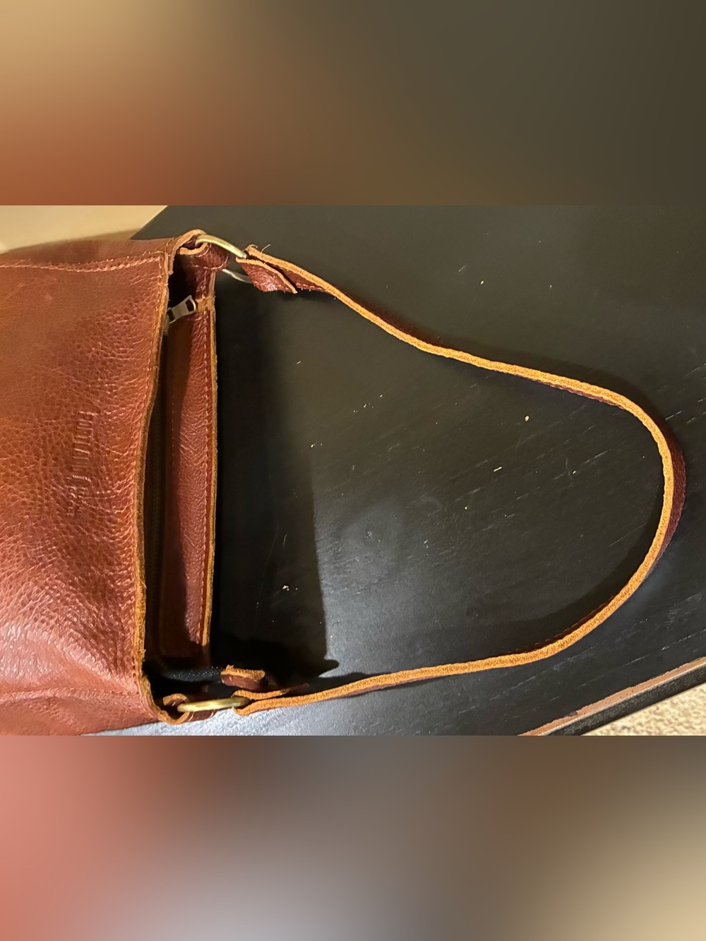 Portland Leather Goods Triangle Shoulder Bag Nutmeg Pebble Leather classic - Picture 5 of 16